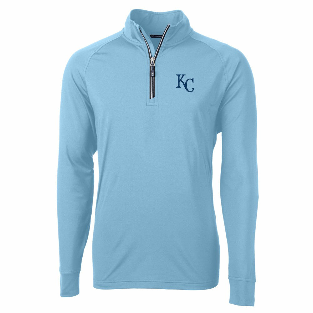 Kansas City Royals Cutter & Buck Adapt Eco Knit Stretch Recycled Quarter-Zip Pullover Top - MLB Pullover