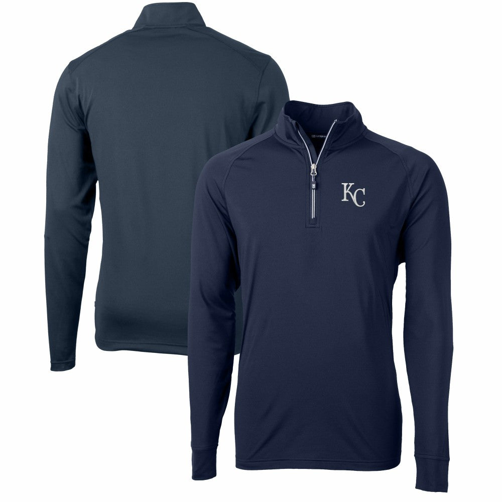 Kansas City Royals Cutter & Buck Adapt Eco Knit Stretch Recycled Quarter-Zip Pullover Top - MLB Pullover