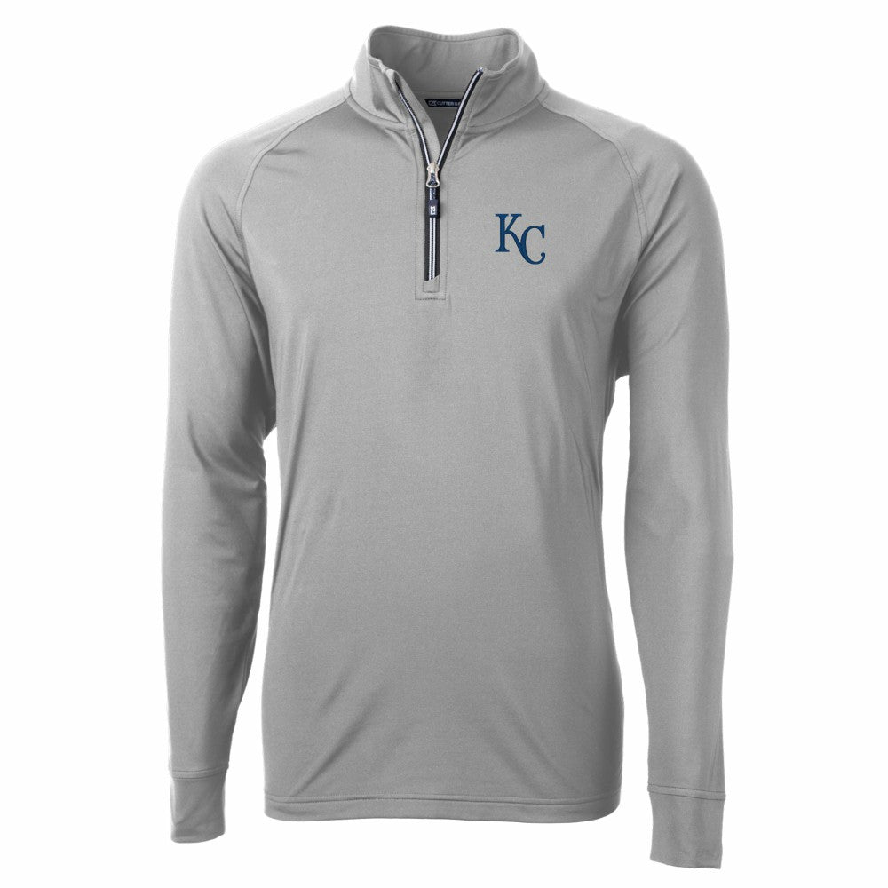 Kansas City Royals Cutter & Buck Adapt Eco Knit Stretch Recycled Quarter-Zip Pullover Top - MLB Pullover
