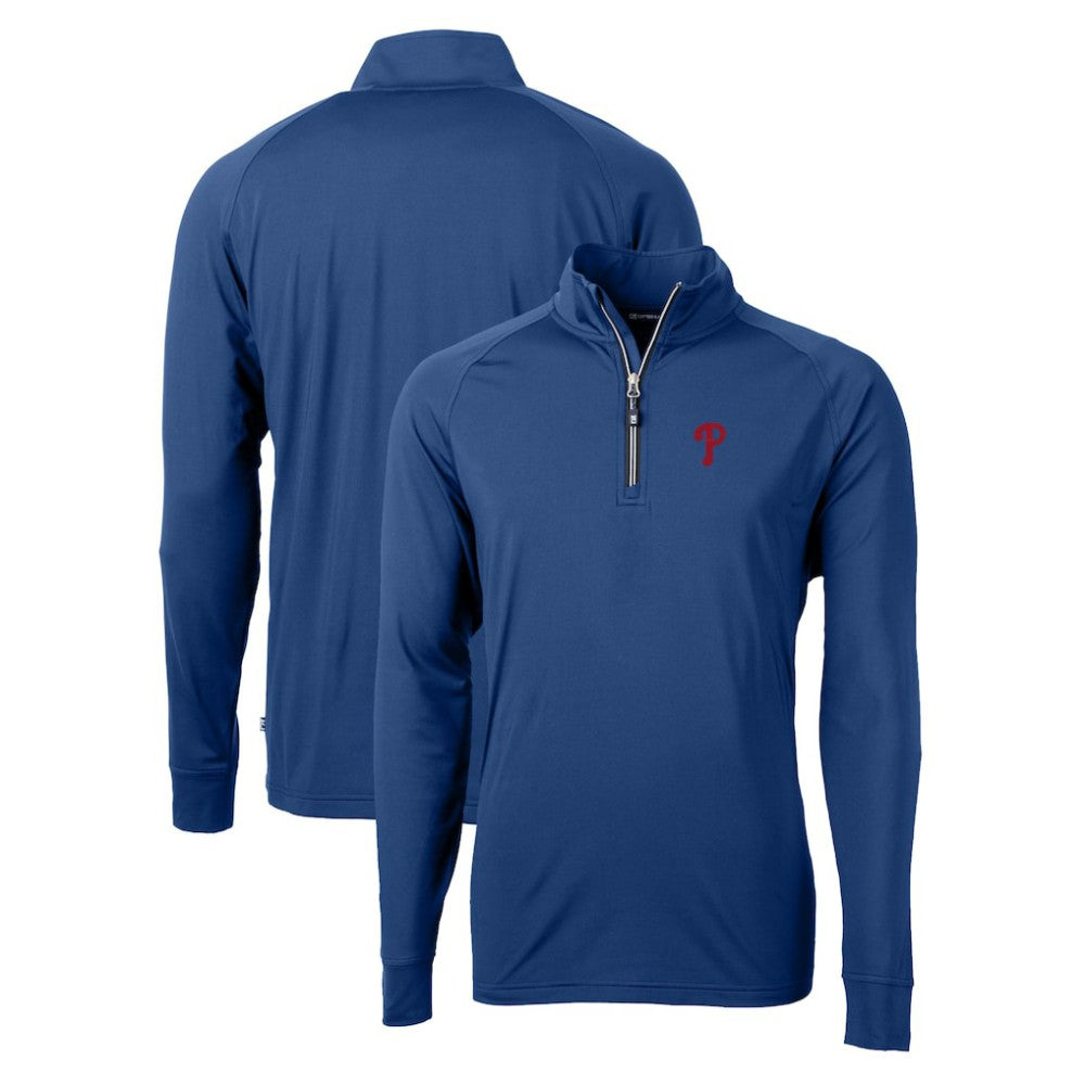 Philadelphia Phillies Cutter & Buck Adapt Eco Knit Stretch Recycled Quarter-Zip Pullover Top - MLB Pullover