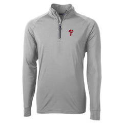 Philadelphia Phillies Cutter & Buck Adapt Eco Knit Stretch Recycled Quarter-Zip Pullover Top - MLB Pullover