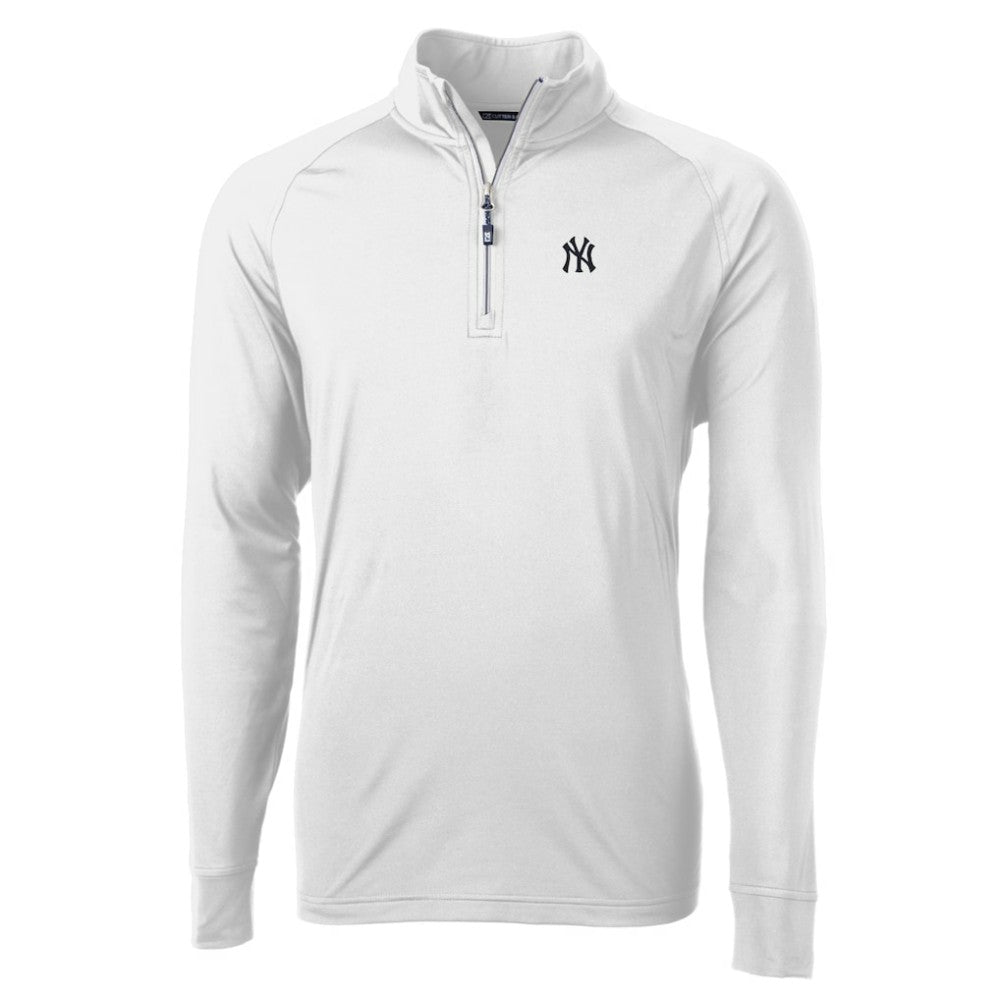 New York Yankees Cutter & Buck Adapt Eco Knit Stretch Recycled Quarter-Zip Pullover Top - MLB Pullover