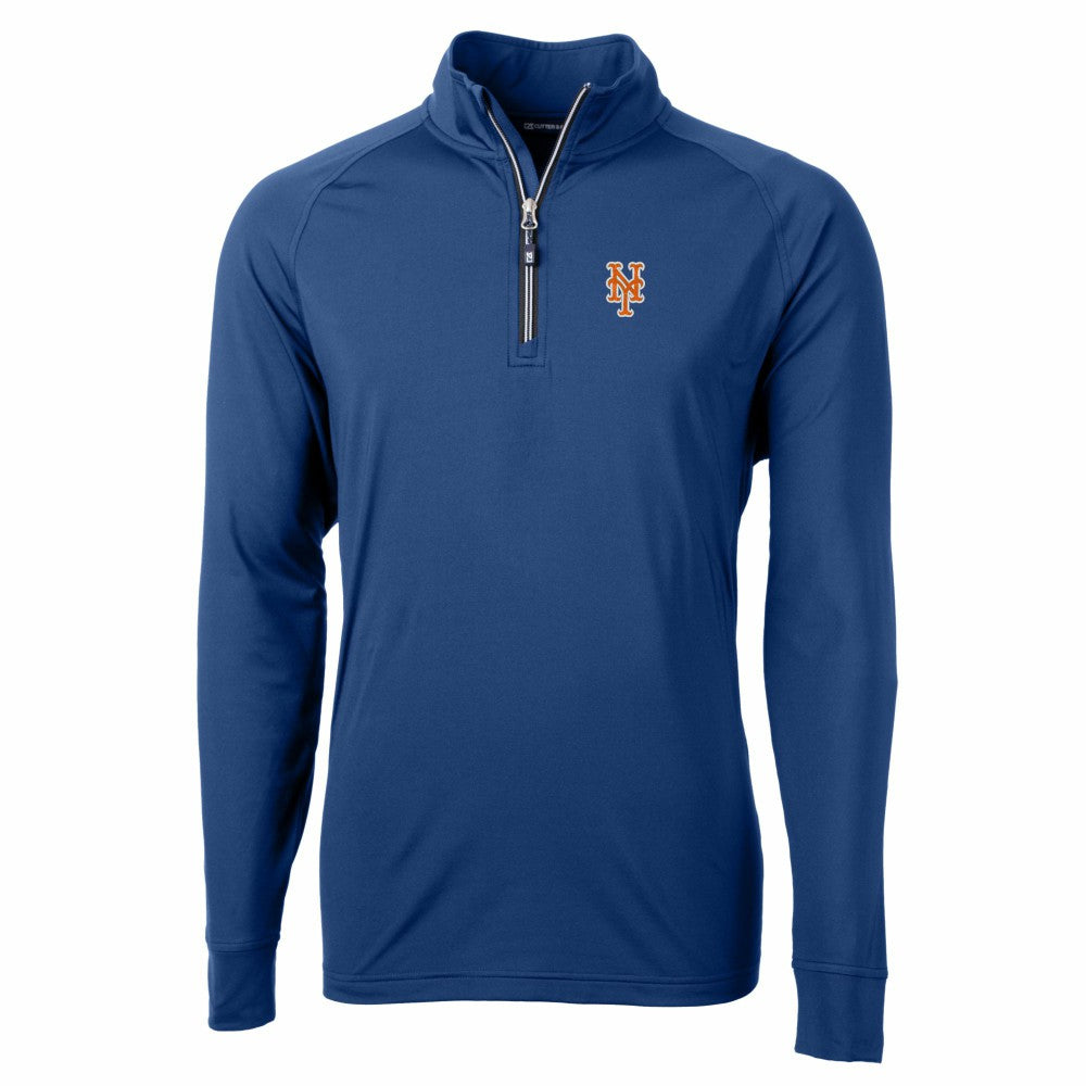 New York Mets Cutter & Buck Adapt Eco Knit Stretch Recycled Quarter-Zip Pullover Top - MLB Pullover