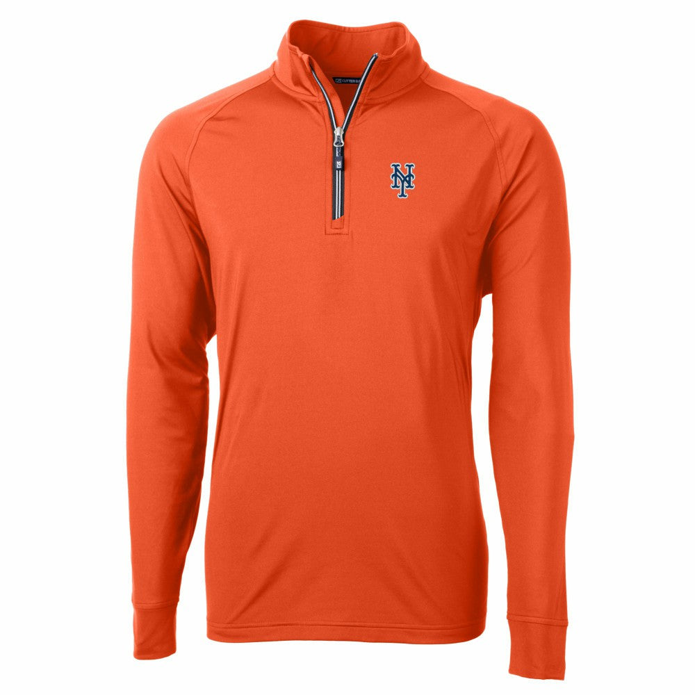 New York Mets Cutter & Buck Adapt Eco Knit Stretch Recycled Quarter-Zip Pullover Top - MLB Pullover