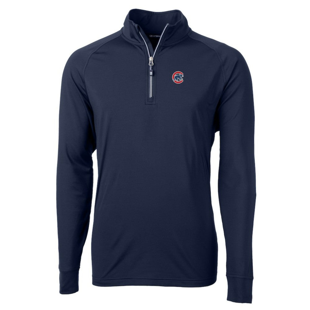 Chicago Cubs Cutter & Buck Adapt Eco Knit Stretch Recycled Quarter-Zip Pullover Top - MLB Pullover