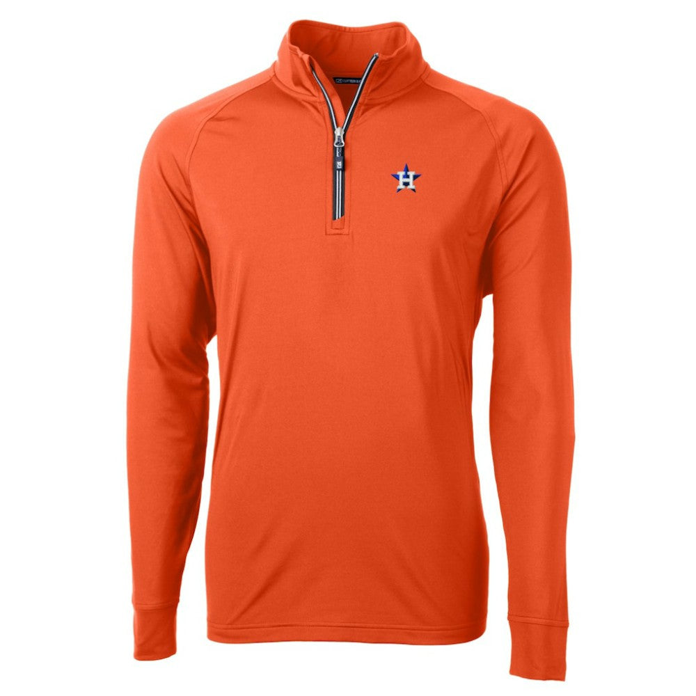 Houston Astros Cutter & Buck Adapt Eco Knit Stretch Recycled Quarter-Zip Pullover Top - MLB Pullover