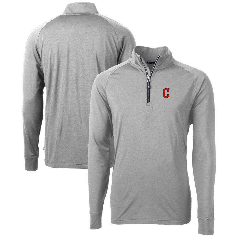 Cleveland Guardians Cutter & Buck Adapt Eco Knit Stretch Recycled Quarter-Zip Pullover Top - MLB Pullover