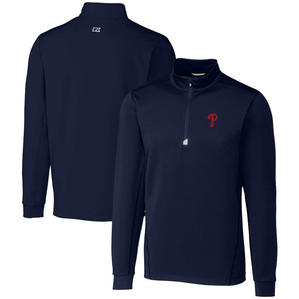 Philadelphia Phillies Cutter & Buck Traverse Stretch Quarter-Zip Pullover Top - MLB Pullover