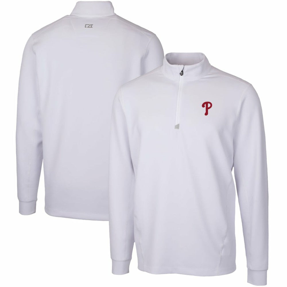 Philadelphia Phillies Cutter & Buck Traverse Stretch Quarter-Zip Pullover Top - MLB Pullover