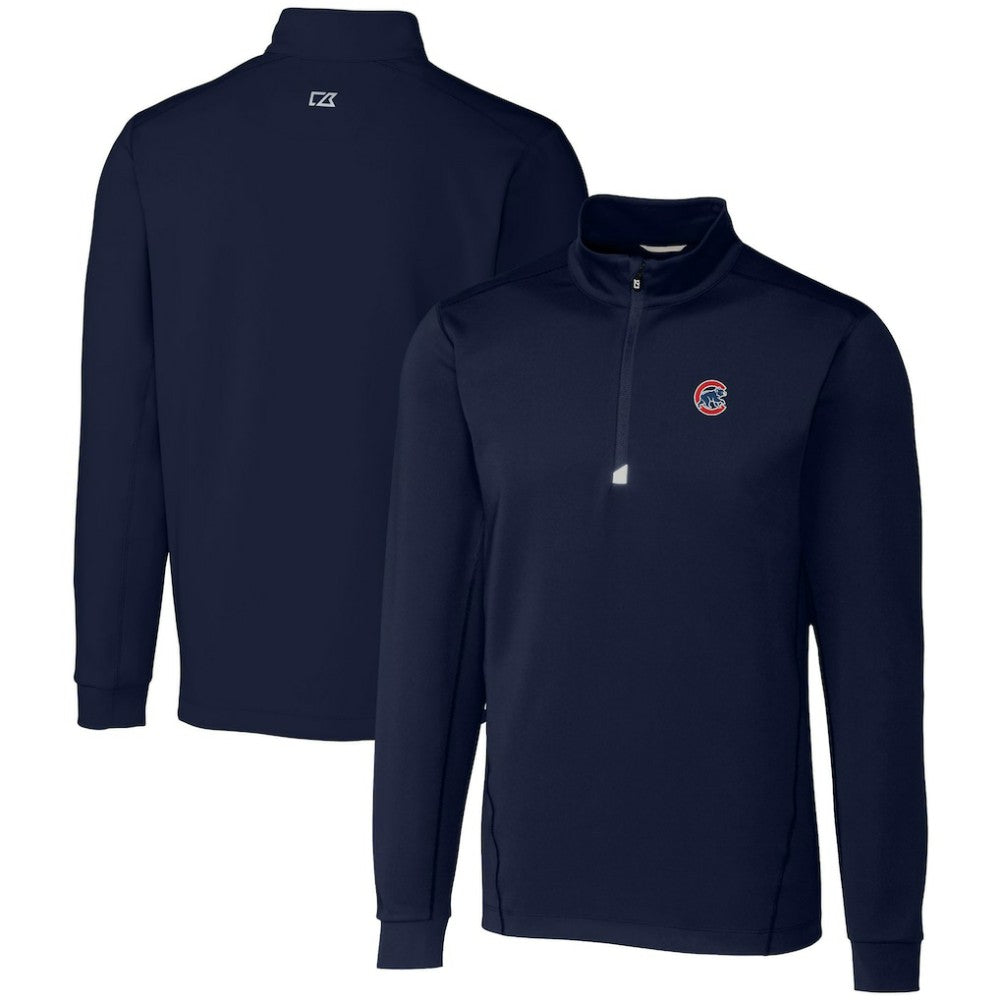 Chicago Cubs Cutter & Buck Traverse Stretch Quarter-Zip Pullover Top - MLB Pullover
