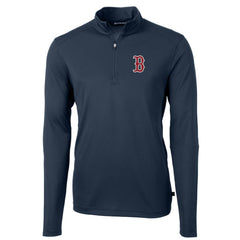 Boston Red Sox Cutter & Buck Virtue Eco Pique Recycled Quarter-Zip Pullover Top - MLB Pullover