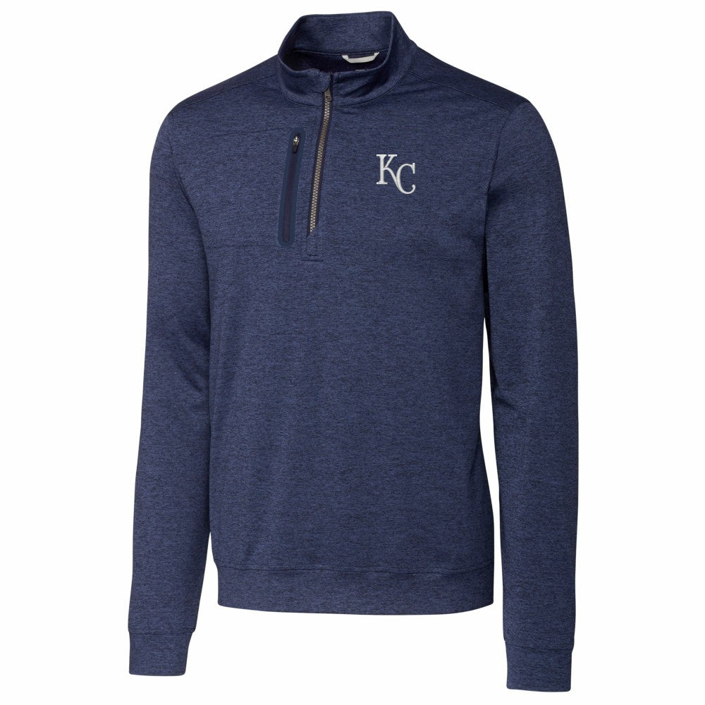 Kansas City Royals Cutter & Buck Stealth Heathered Quarter-Zip Pullover Top - MLB Pullover