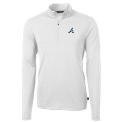 Atlanta Braves Cutter & Buck Virtue Eco Pique Recycled Quarter-Zip Pullover Top - MLB Pullover
