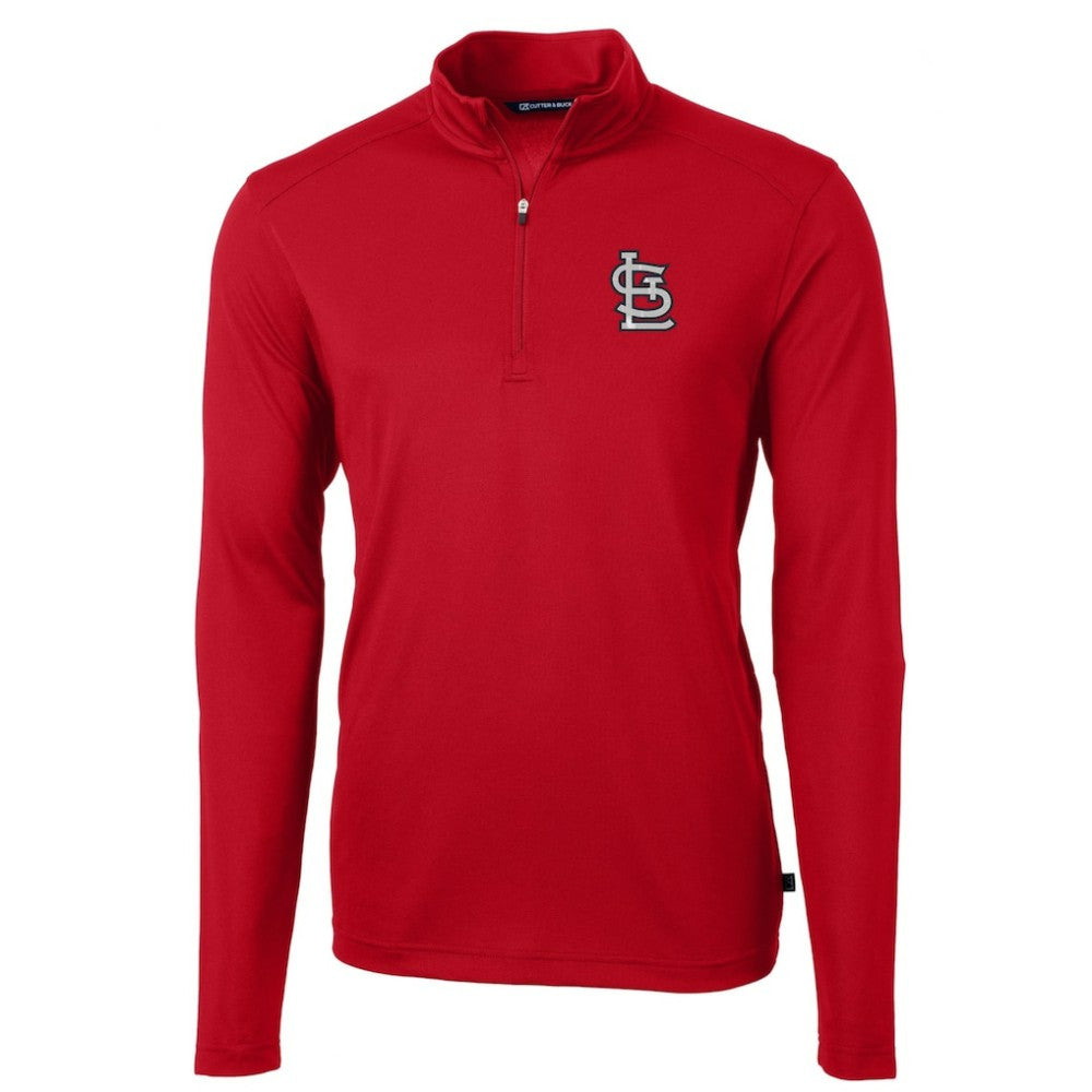 St. Louis Cardinals Cutter & Buck Virtue Eco Pique Recycled Quarter-Zip Pullover Top - MLB Pullover