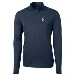 Detroit Tigers Cutter & Buck Virtue Eco Pique Recycled Quarter-Zip Pullover Top - MLB Pullover