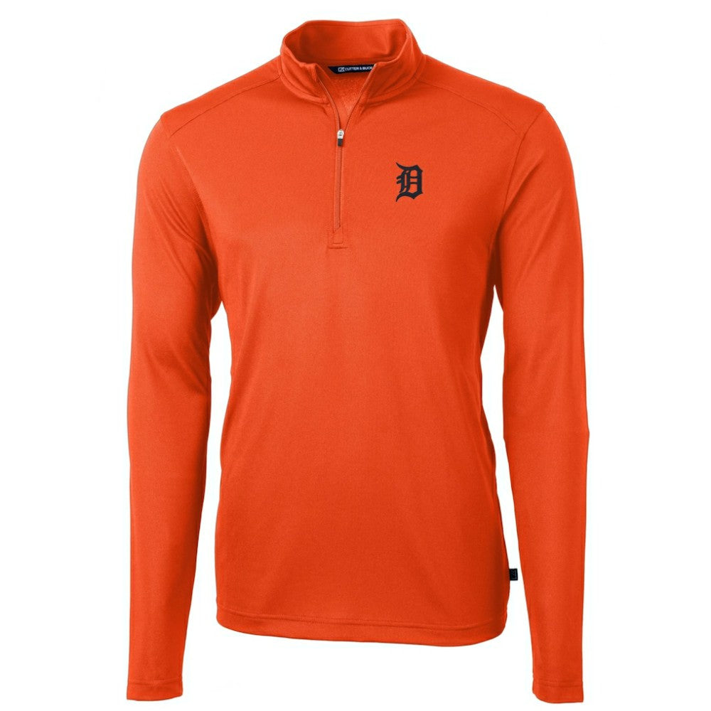 Detroit Tigers Cutter & Buck Virtue Eco Pique Recycled Quarter-Zip Pullover Top - MLB Pullover