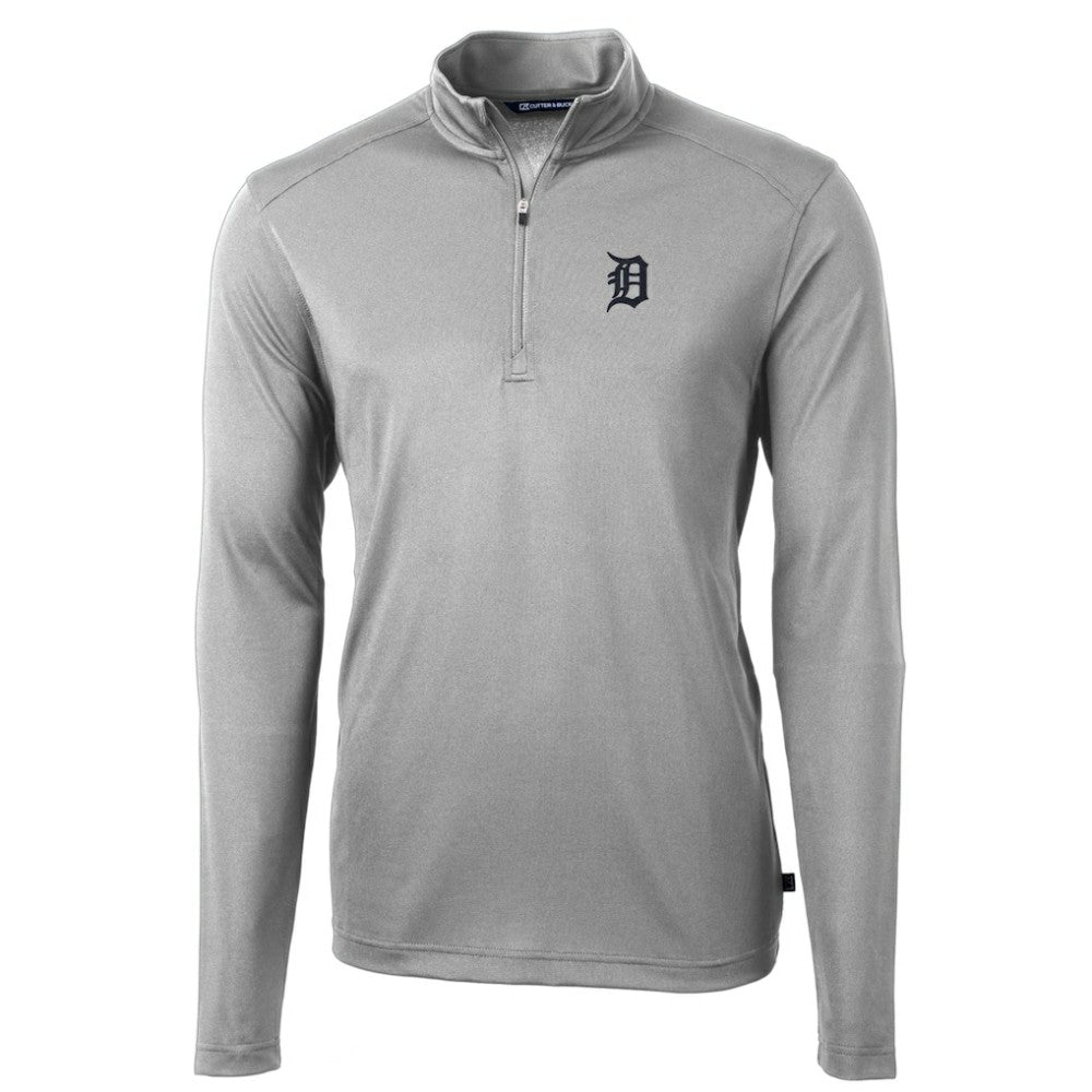 Detroit Tigers Cutter & Buck Virtue Eco Pique Recycled Quarter-Zip Pullover Top - MLB Pullover