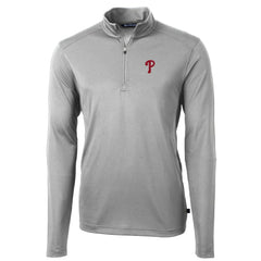 Philadelphia Phillies Cutter & Buck Virtue Eco Pique Recycled Quarter-Zip Pullover Top - MLB Pullover