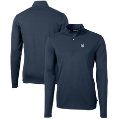 New York Yankees Cutter & Buck Virtue Eco Pique Recycled Quarter-Zip Pullover Top - MLB Pullover