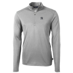New York Yankees Cutter & Buck Virtue Eco Pique Recycled Quarter-Zip Pullover Top - MLB Pullover