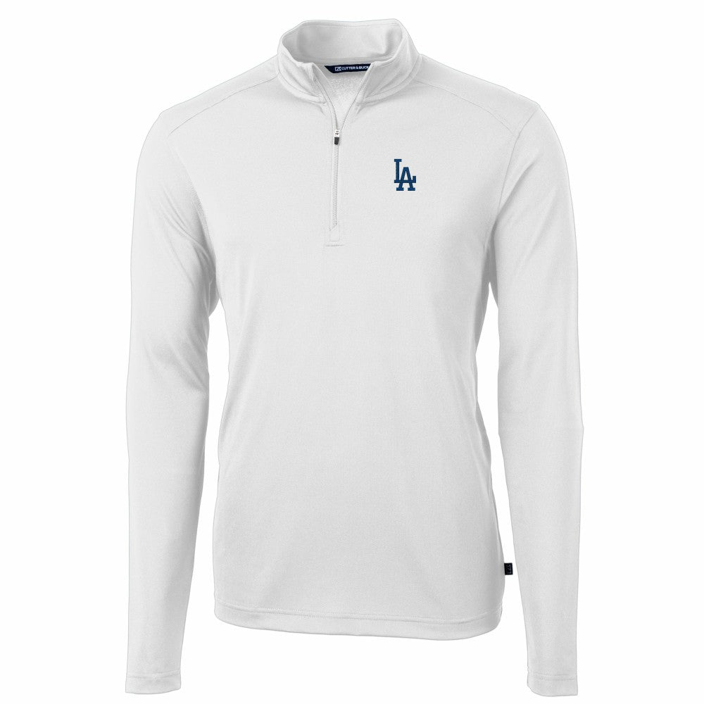 Los Angeles Dodgers Cutter & Buck Virtue Eco Pique Recycled Quarter-Zip Pullover Top - MLB Pullover
