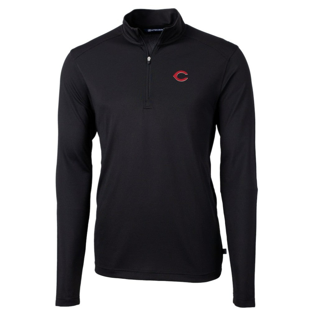 Cincinnati Reds Cutter & Buck Virtue Eco Pique Recycled Quarter-Zip Pullover Top - MLB Pullover