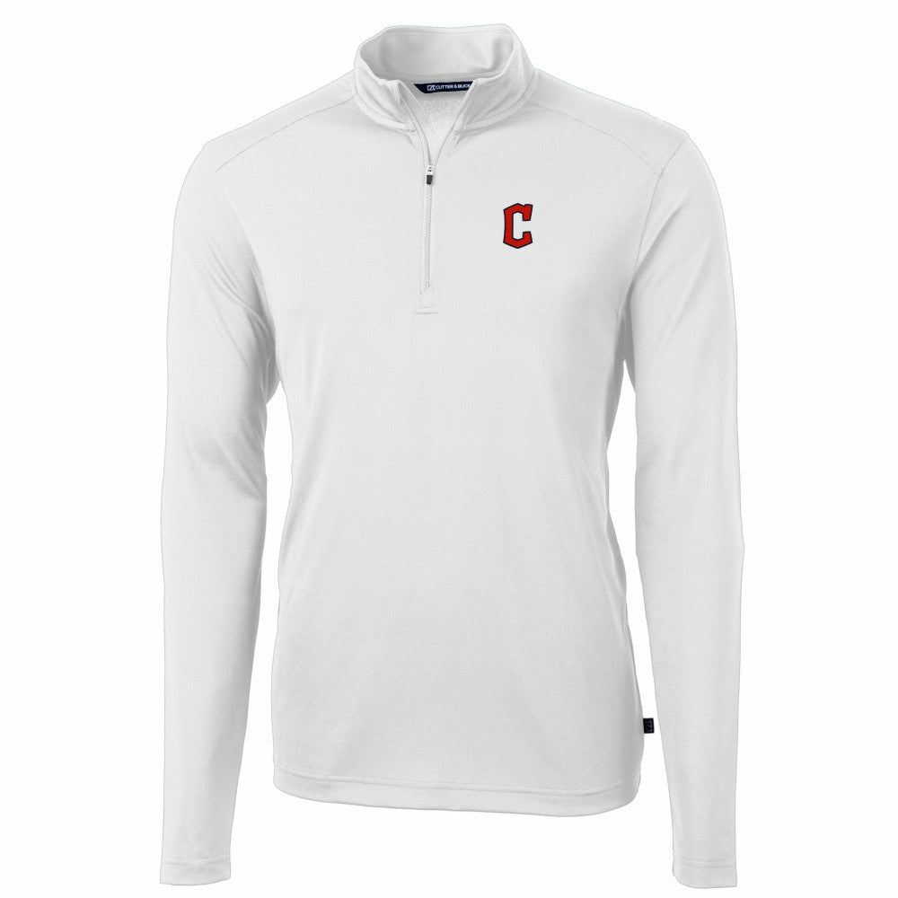 Cleveland Guardians Cutter & Buck Virtue Eco Pique Recycled Quarter-Zip Pullover Top - MLB Pullover