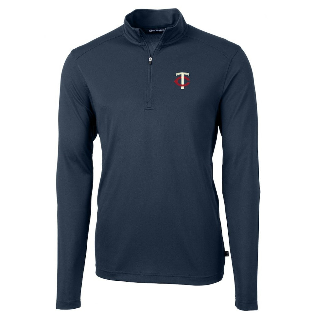 Minnesota Twins Cutter & Buck Virtue Eco Pique Recycled Quarter-Zip Pullover Top - MLB Pullover