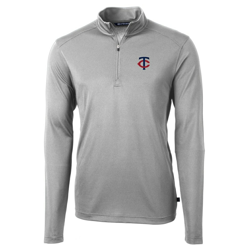 Minnesota Twins Cutter & Buck Virtue Eco Pique Recycled Quarter-Zip Pullover Top - MLB Pullover