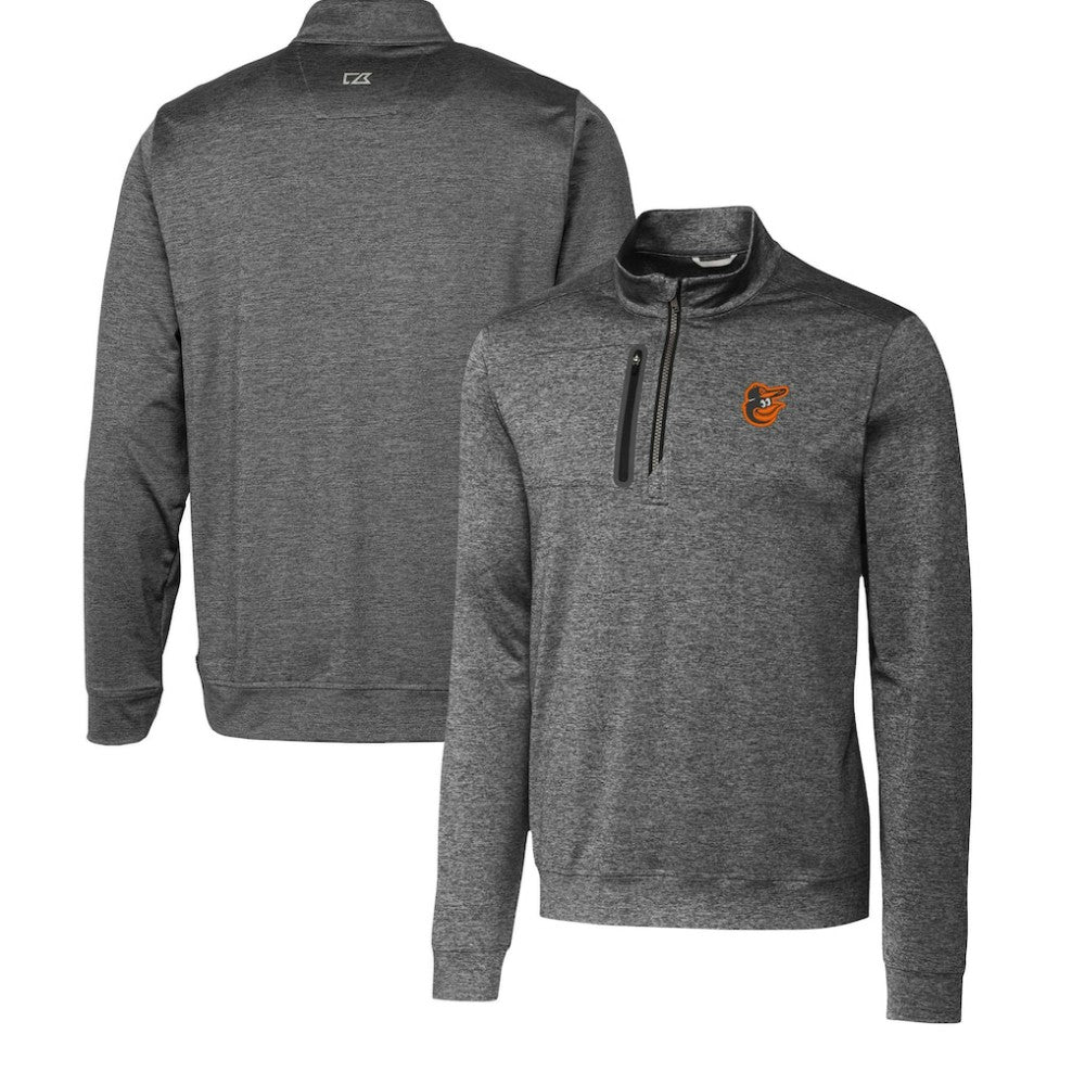 Baltimore Orioles Cutter & Buck Stealth Heathered Quarter-Zip Pullover Top - MLB Pullover