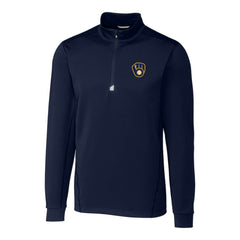 Milwaukee Brewers Cutter & Buck Big & Tall Traverse Stretch Quarter-Zip Pullover Top - MLB Pullover
