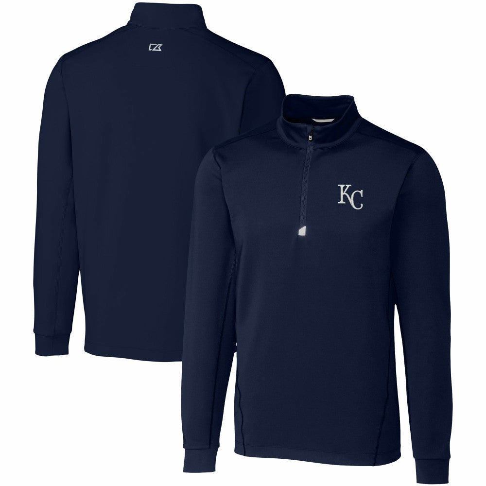 Kansas City Royals Cutter & Buck Big & Tall Traverse Stretch Quarter-Zip Pullover Top - MLB Pullover
