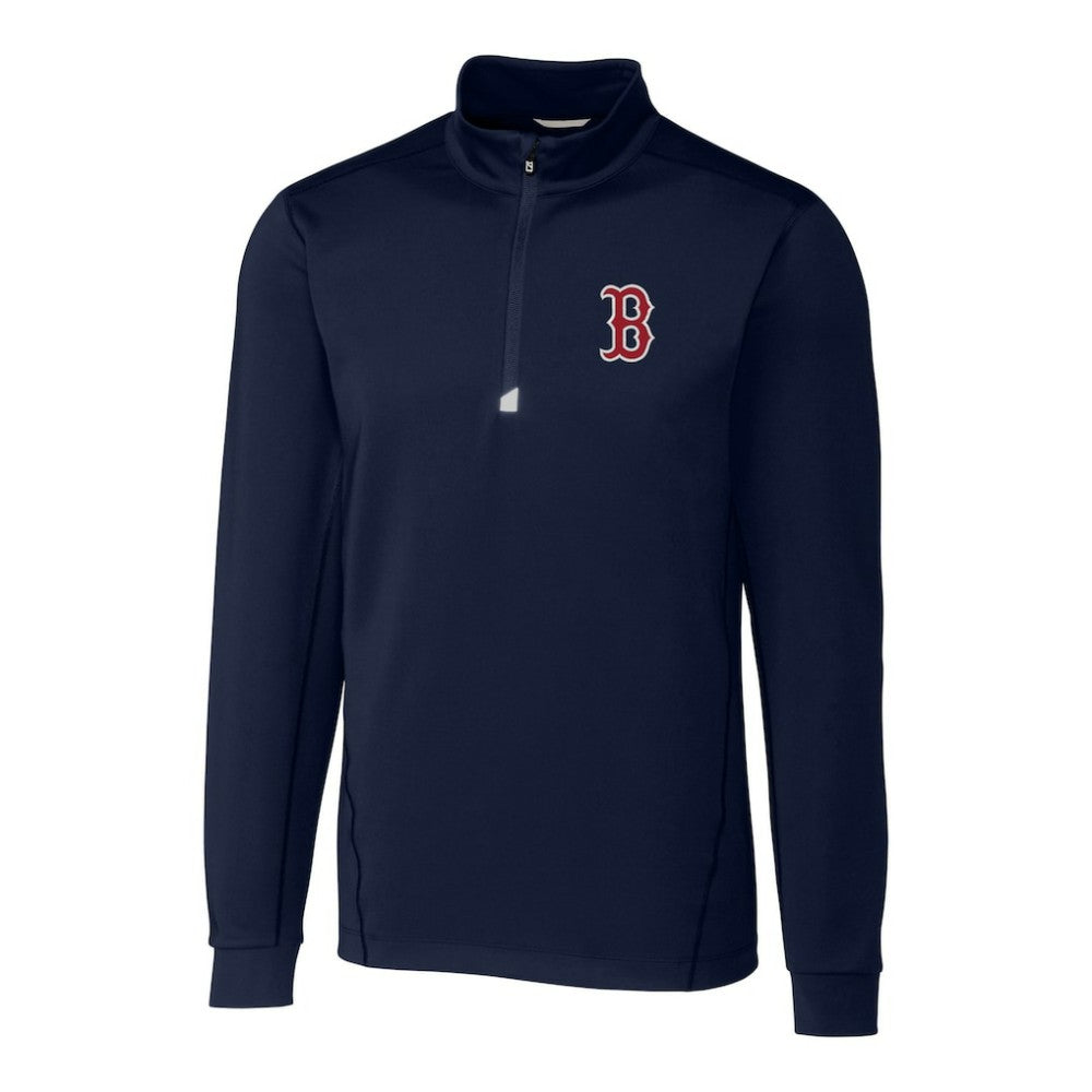 Boston Red Sox Cutter & Buck Big & Tall Traverse Stretch Quarter-Zip Pullover Top - MLB Pullover