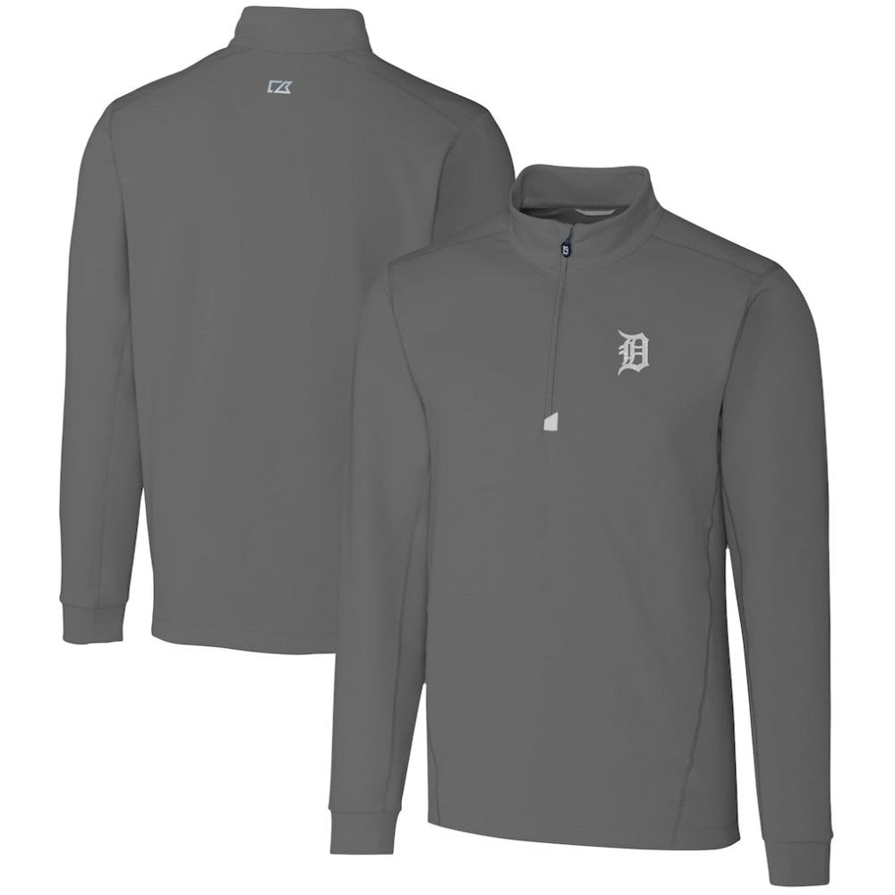 Detroit Tigers Cutter & Buck Big & Tall Traverse Stretch Quarter-Zip Pullover Top - MLB Pullover