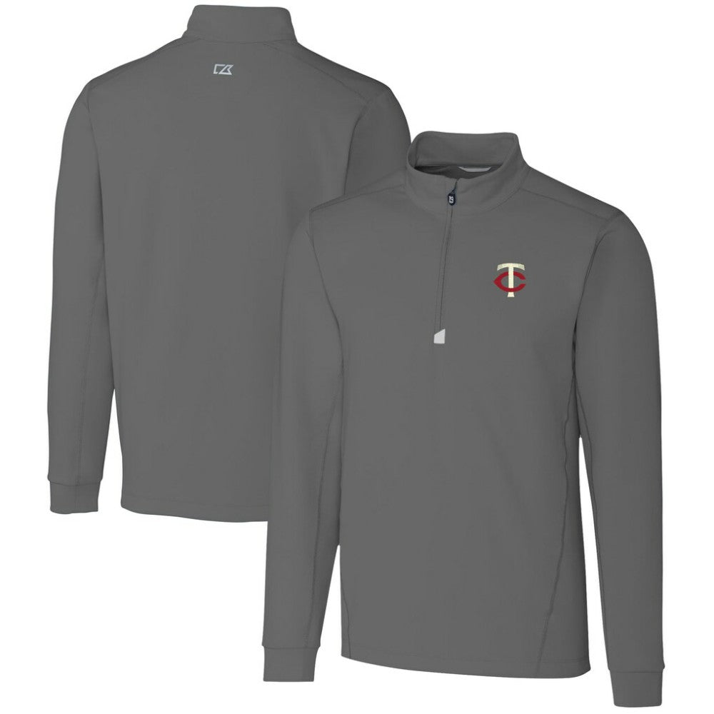 Minnesota Twins Cutter & Buck Big & Tall Traverse Stretch Quarter-Zip Pullover Top - MLB Pullover