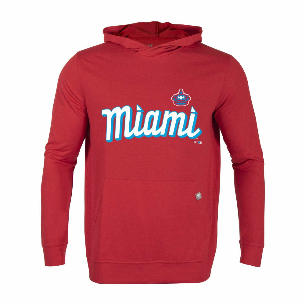 Miami Marlins Levelwear City Connect Relay Core Logo Pullover Hoodie - MLB Hoodies