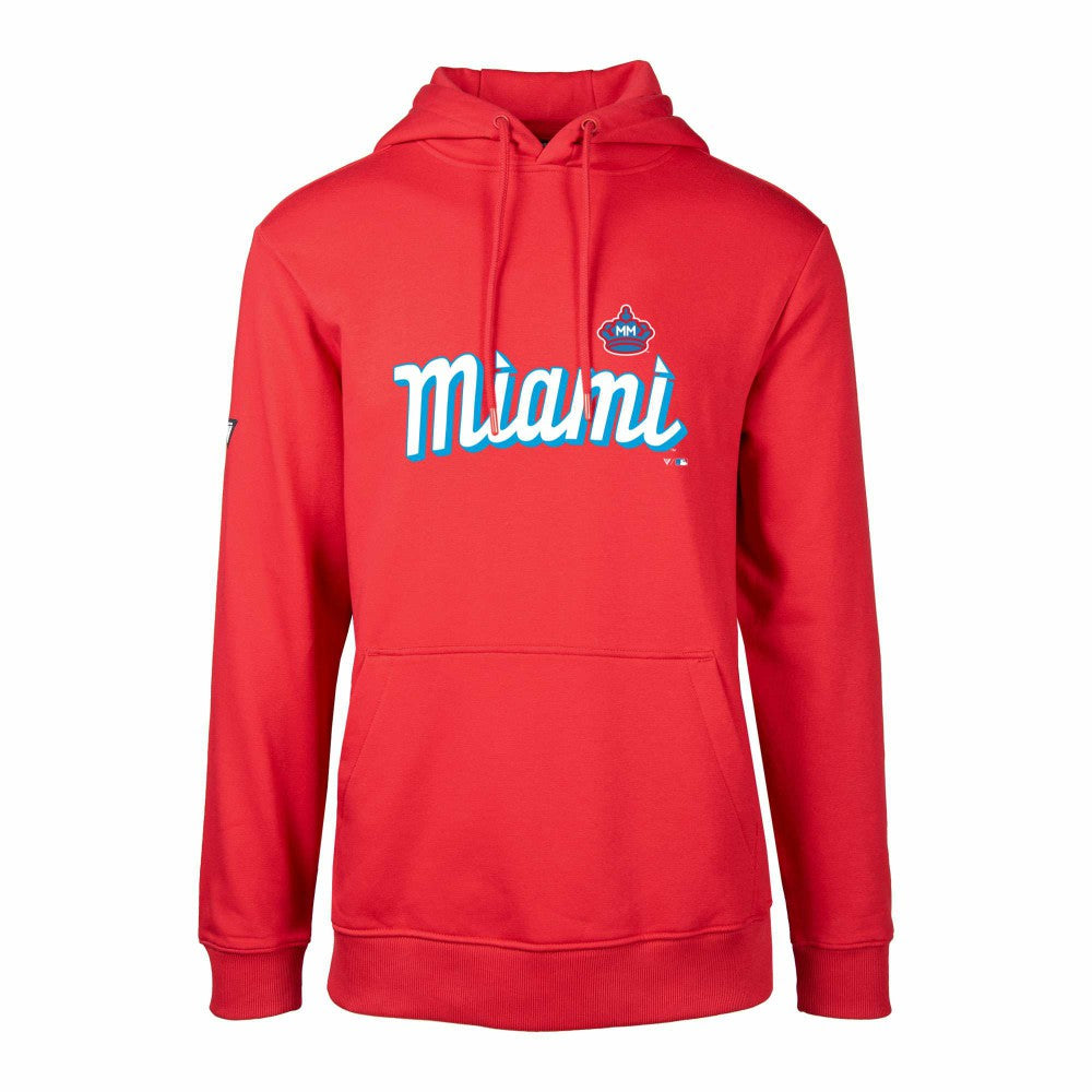 Miami Marlins Levelwear City Connect Podium Core Logo Pullover Hoodie - MLB Hoodies
