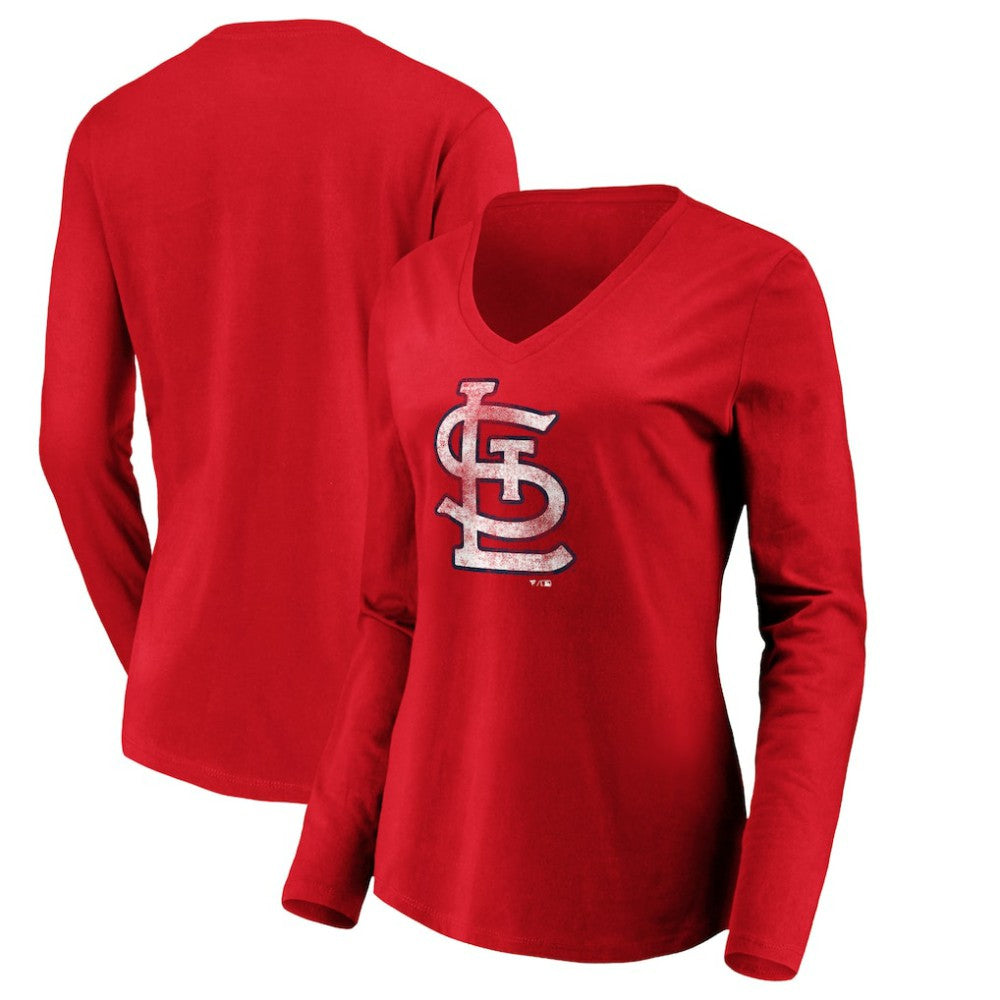 St. Louis Cardinals Women's Team Long Sleeve V-Neck T-Shirt - MLB T-shirts