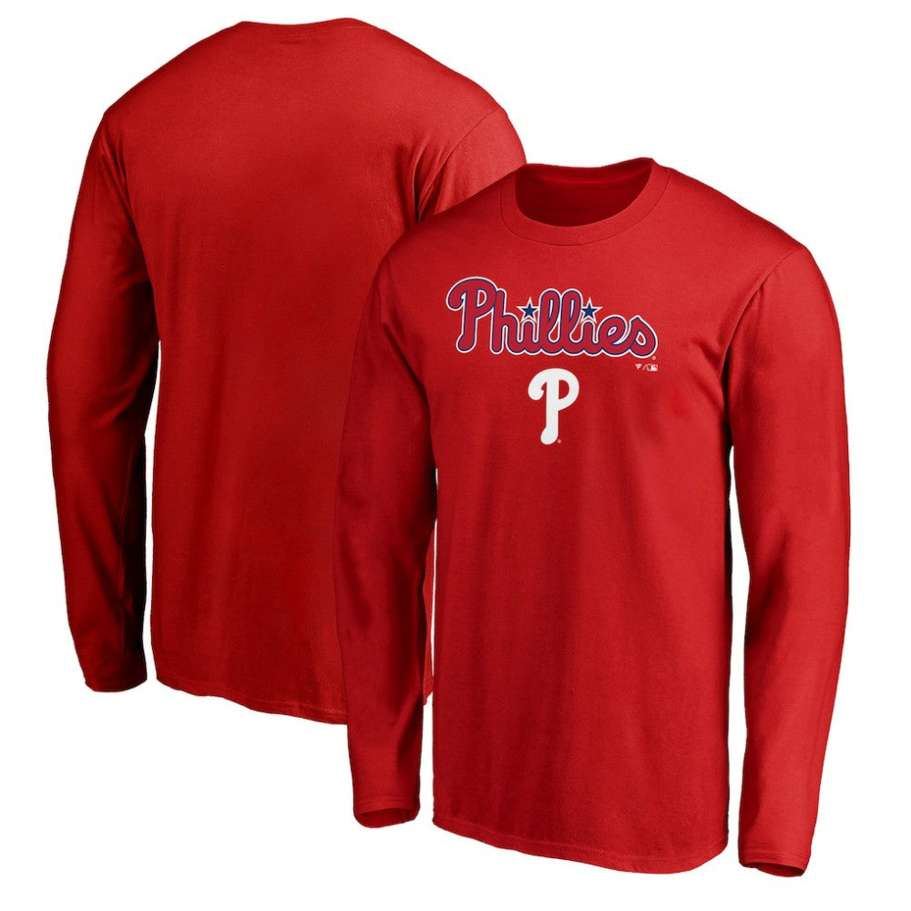 Philadelphia Phillies Team Lockup Long Sleeve T-Shirt - - MLB T-shirts