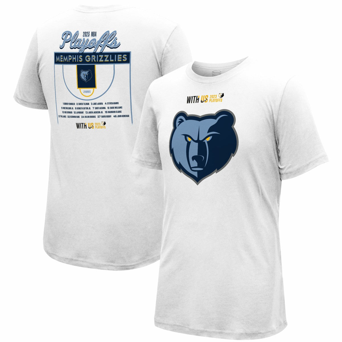 White Memphis Grizzlies Stadium Essentials Unisex 2023 NBA Playoffs Roster T-Shirt | NBA