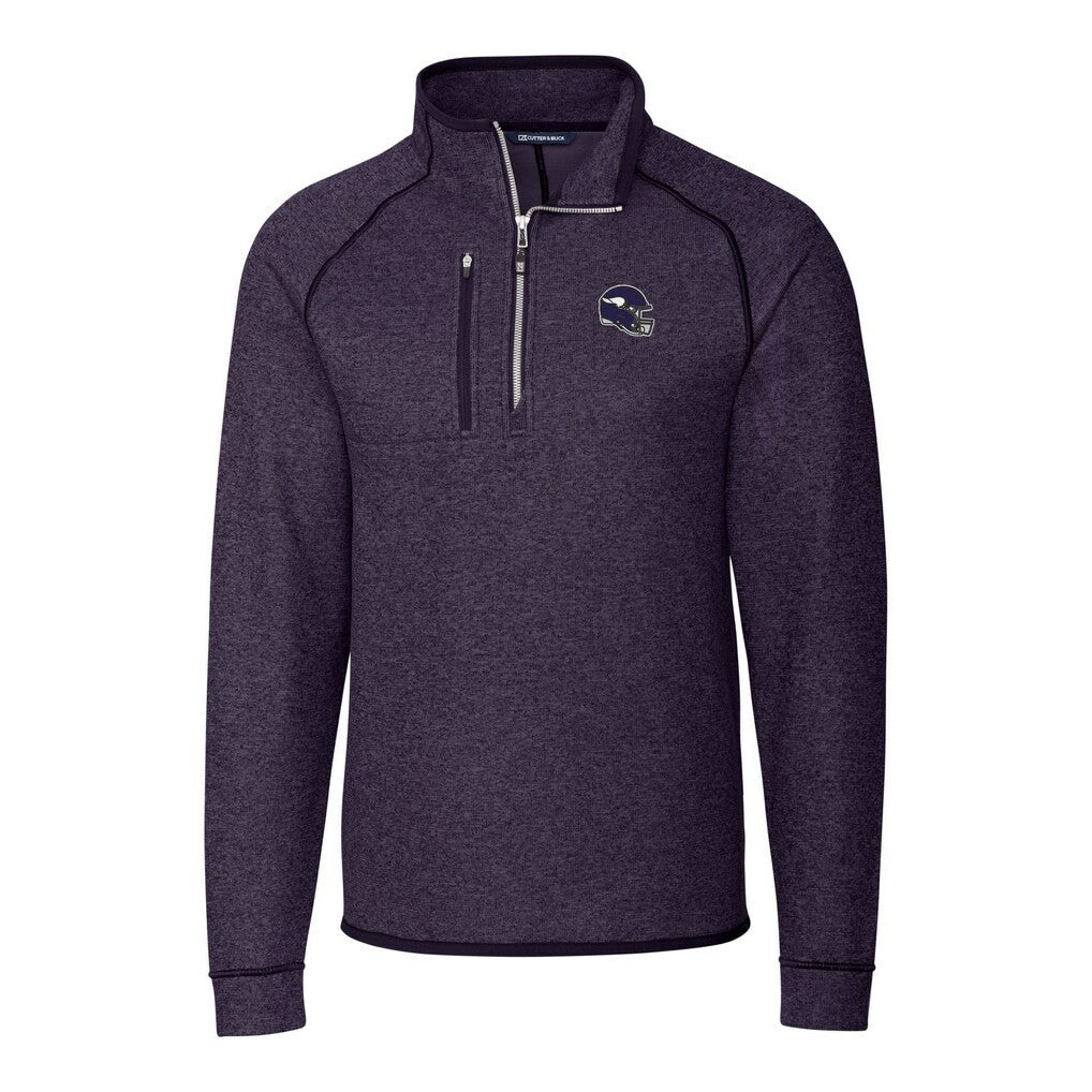 Minnesota Vikings Cutter & Buck Helmet Mainsail Sweater-Knit Half-Zip Pullover Jacket | NFL On sale