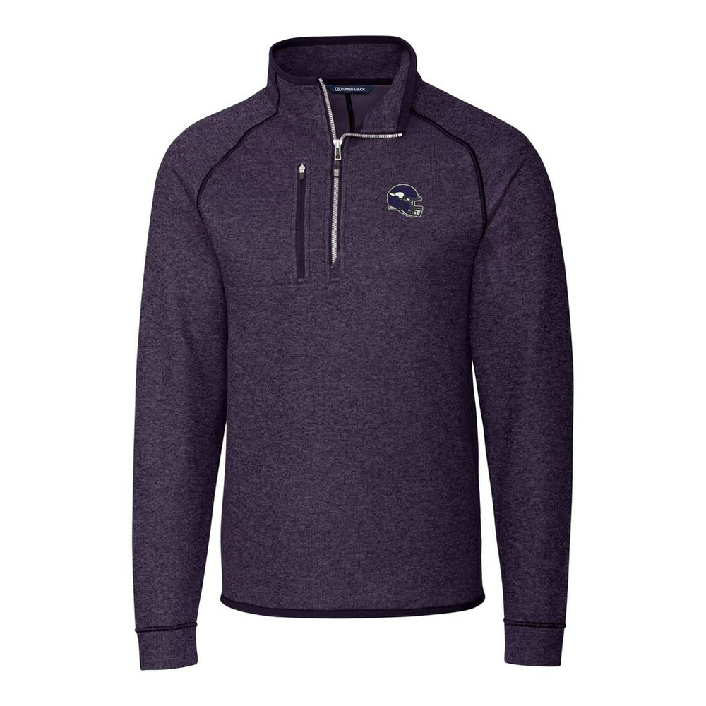 Minnesota Vikings Cutter & Buck Helmet Mainsail Sweater-Knit Half-Zip Pullover Jacket | NFL On sale