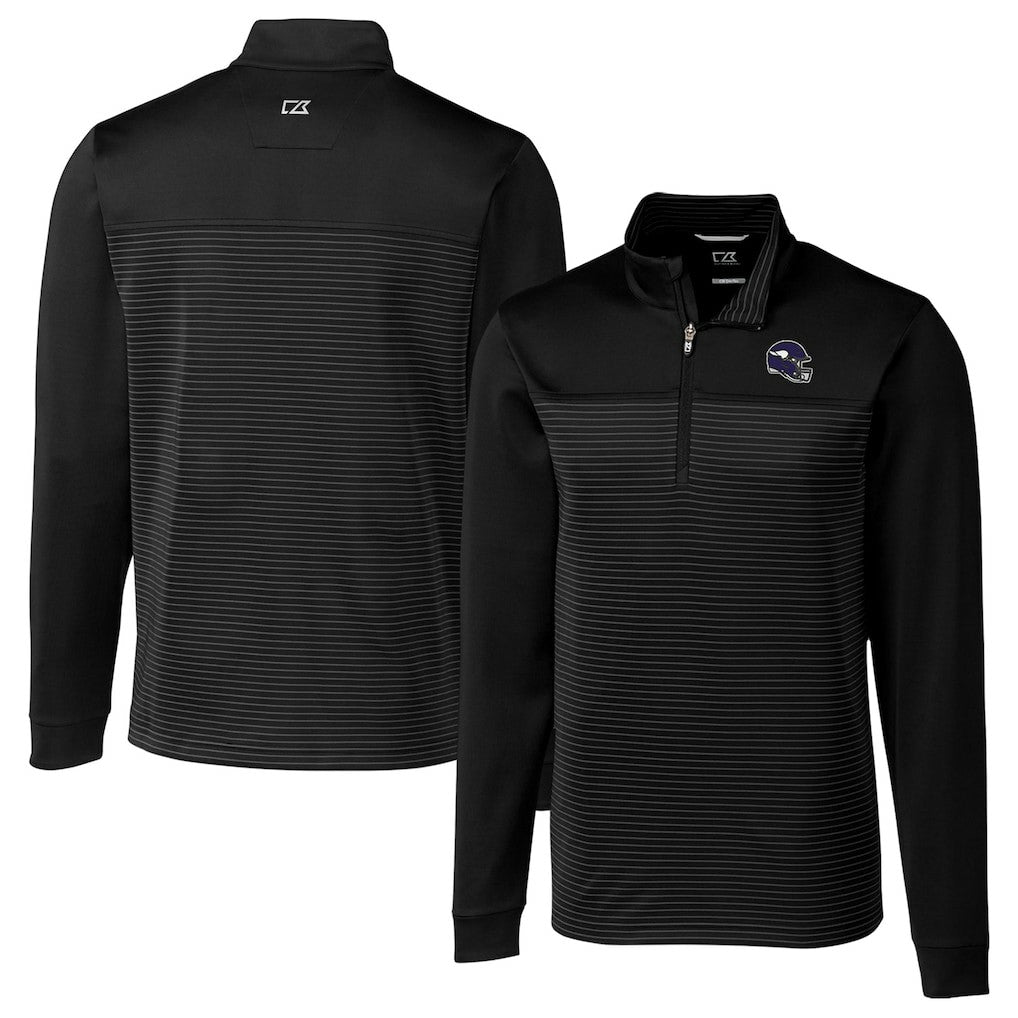 Minnesota Vikings Cutter & Buck Traverse Stripe Stretch Quarter-Zip Pullover Top | NFL US