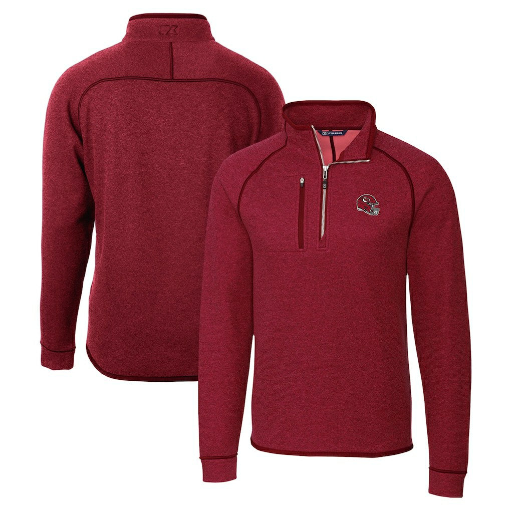 Kansas City Chiefs Cutter & Buck Helmet Mainsail Sweater-Knit Half-Zip Pullover Jacket | NFL Sale
