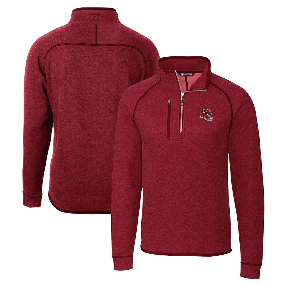 Kansas City Chiefs Cutter & Buck Helmet Mainsail Sweater-Knit Half-Zip Pullover Jacket | NFL Sale