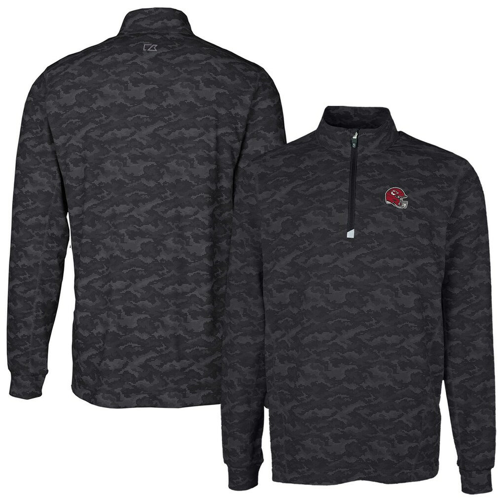 Kansas City Chiefs Cutter & Buck Helmet Traverse Camo Print Stretch Quarter-Zip Pullover Top | NFL Discount