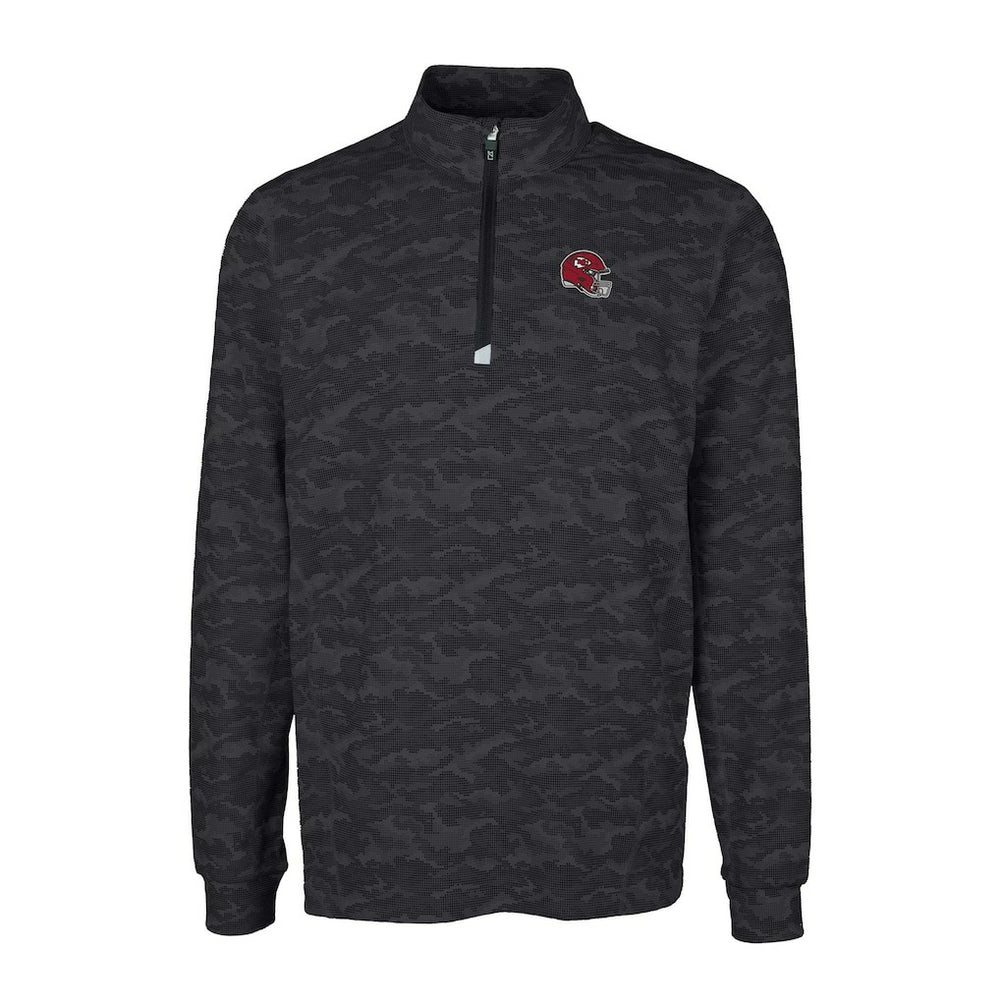 Kansas City Chiefs Cutter & Buck Helmet Traverse Camo Print Stretch Quarter-Zip Pullover Top | NFL Discount