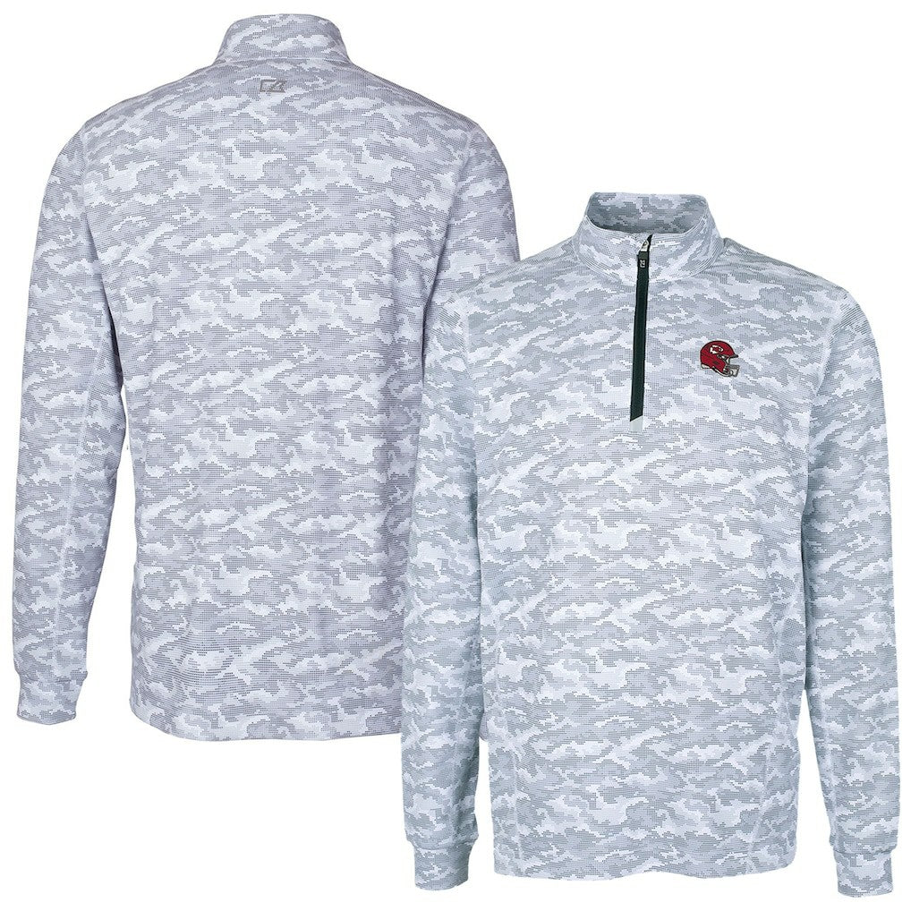 Kansas City Chiefs Cutter & Buck Helmet Traverse Camo Print Stretch Quarter-Zip Pullover Top | NFL New