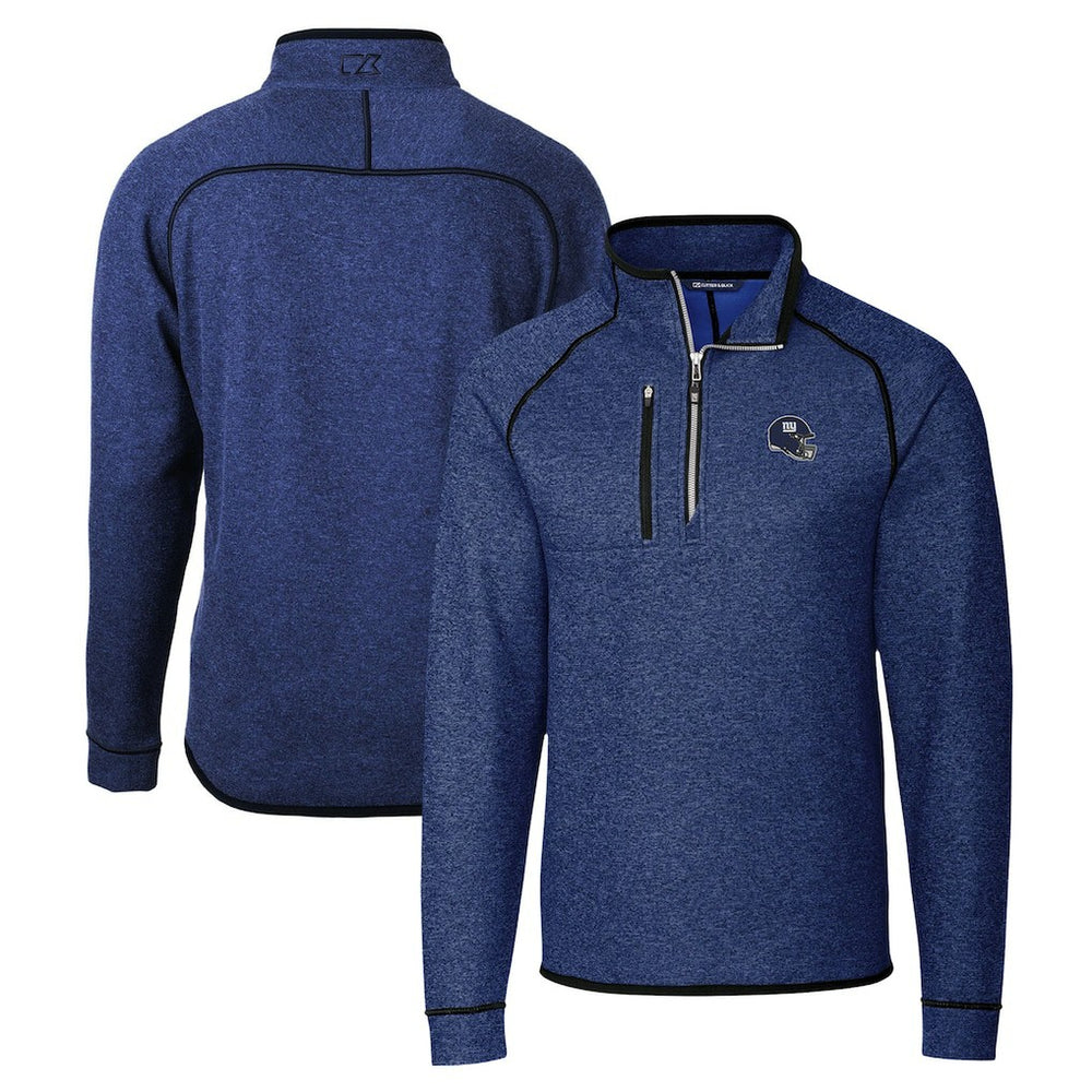 New York Giants Cutter & Buck Helmet Mainsail Sweater-Knit Half-Zip Pullover Jacket | NFL New