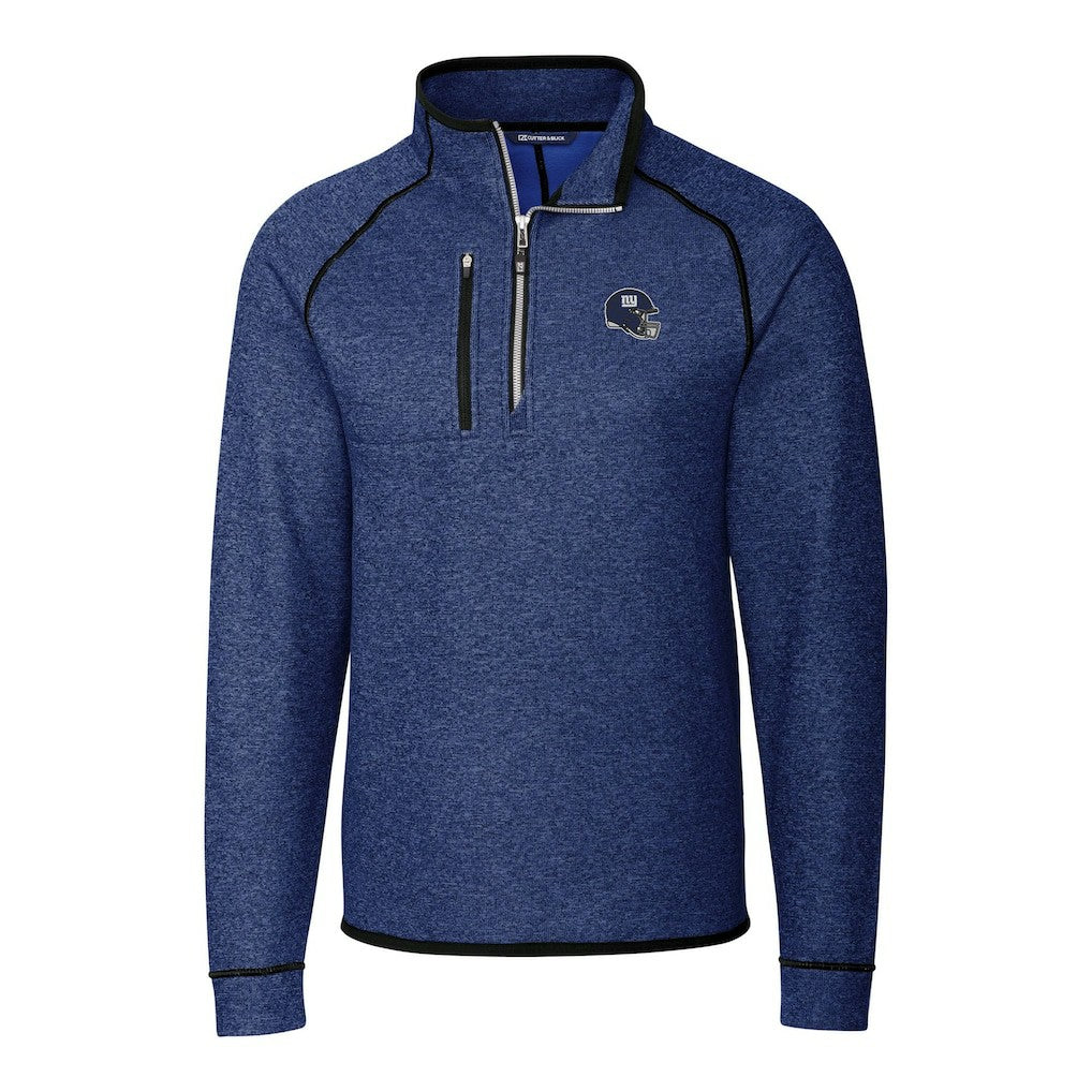 New York Giants Cutter & Buck Helmet Mainsail Sweater-Knit Half-Zip Pullover Jacket | NFL New